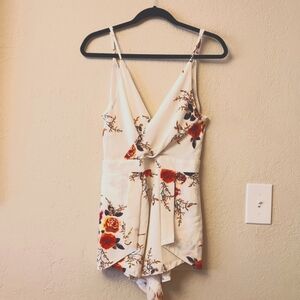 White Floral Romper